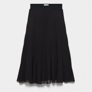 Wilfred Aritzia Twirl Black Pleated Midi Skirt
